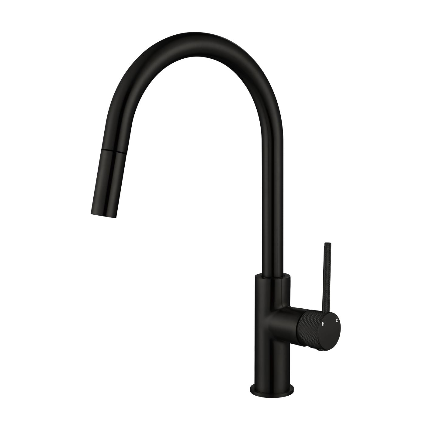 Modern National Star Mini Pull-Out Kitchen Mixer with Knurled Handle - Matte Black — STRM005BK+STRM004BK-H2