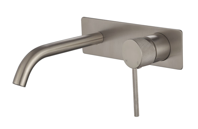 Modern National Star Mini Wall Combination with Knurled Handle - Warm Brushed Nickel — STRM007BN+STRM007BN-H2