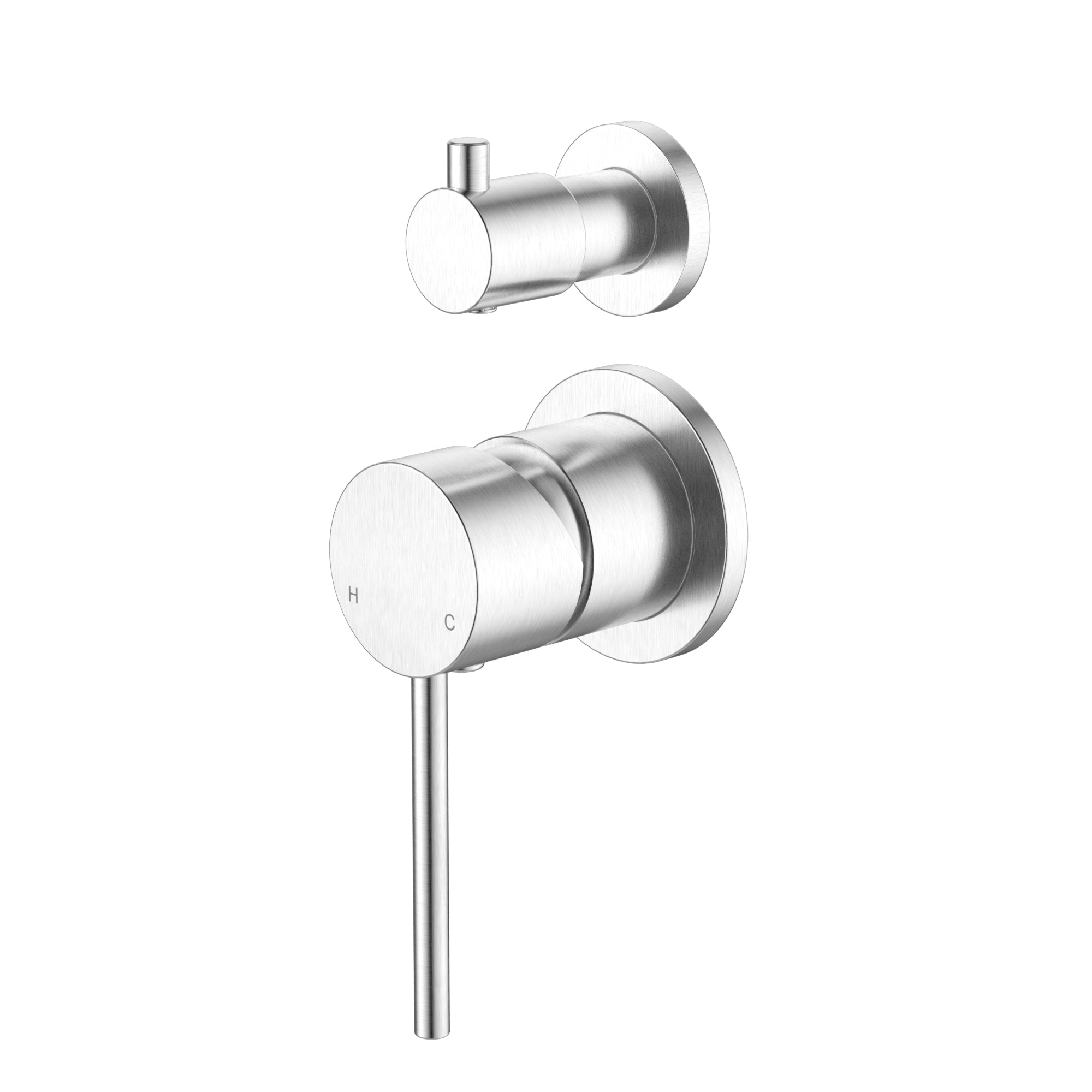 Modern National Star Mini Shower Diverter Mixer Small Backplate - Brushed Chrome — STRM009-1BC