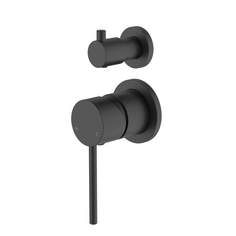 Modern National Star Mini Shower Diverter Mixer Small Backplate - Matte Black — STRM009-1BK