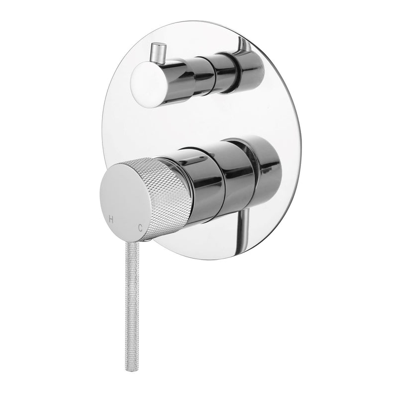 Modern National Star Mini Shower Diverter Mixer with Knurled Handle - Chrome — STRM009+STRM009-H2