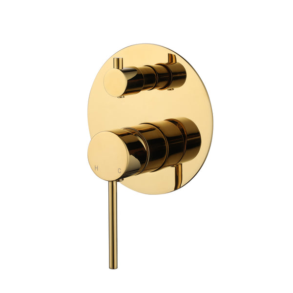 Modern National Star Mini Shower Diverter Mixer - Polished Gold (Polished Brass)