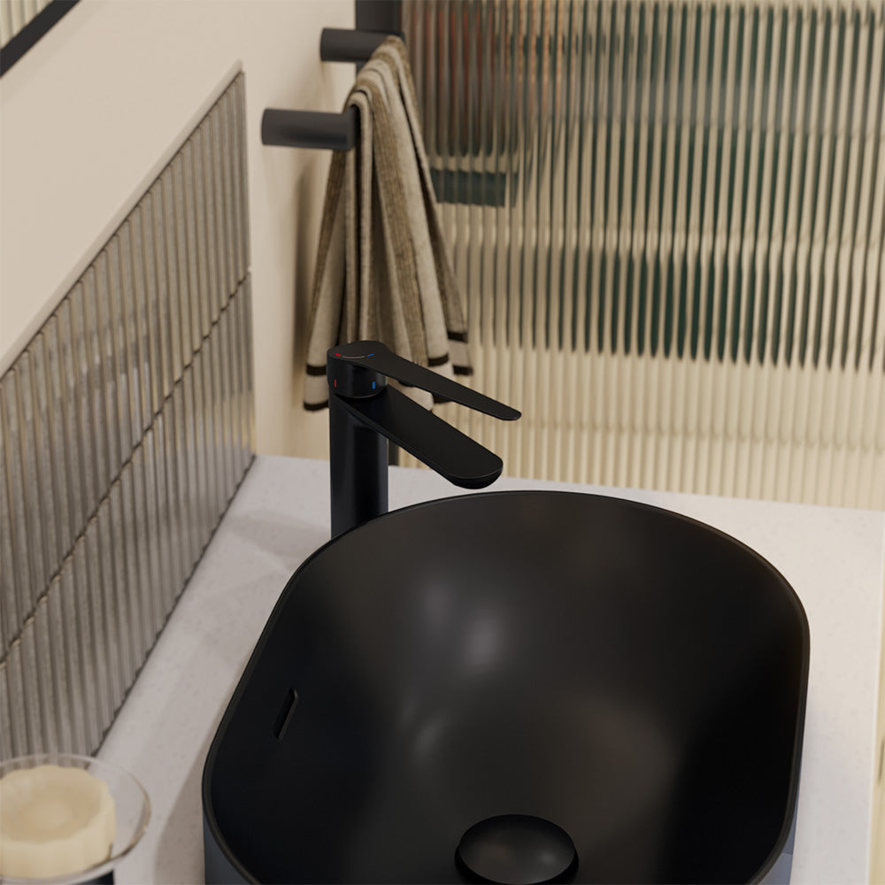 Empire Care Cold Start Basin Mixer, Matte Black - product view 3