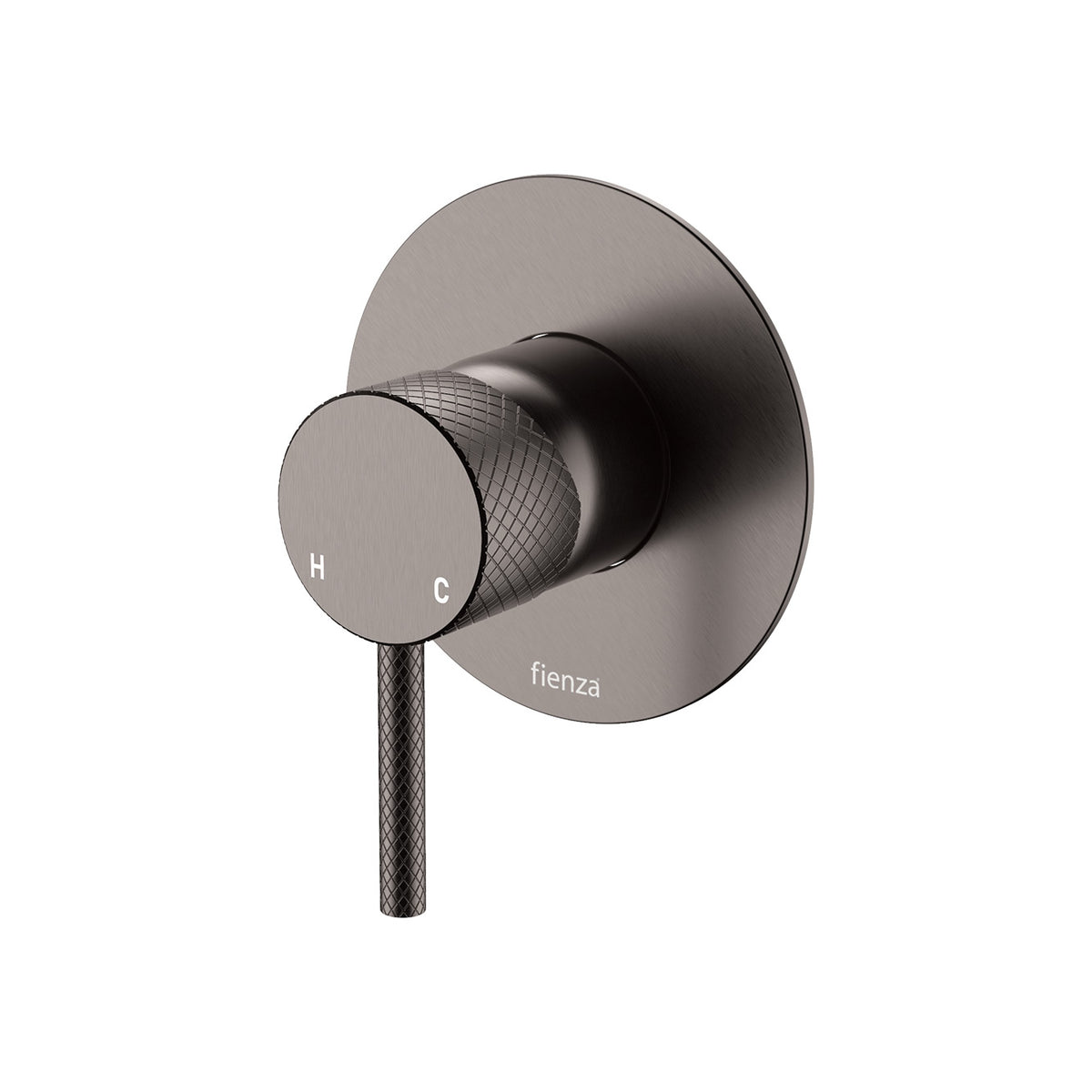 Fienza Axle Wall Mixer, Large Round Plate - Gunmetal