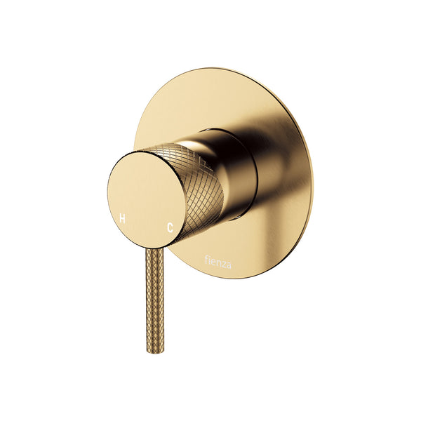 Fienza Axle Wall Mixer Large Round Plate - Brushed Gold (Urban Brass)