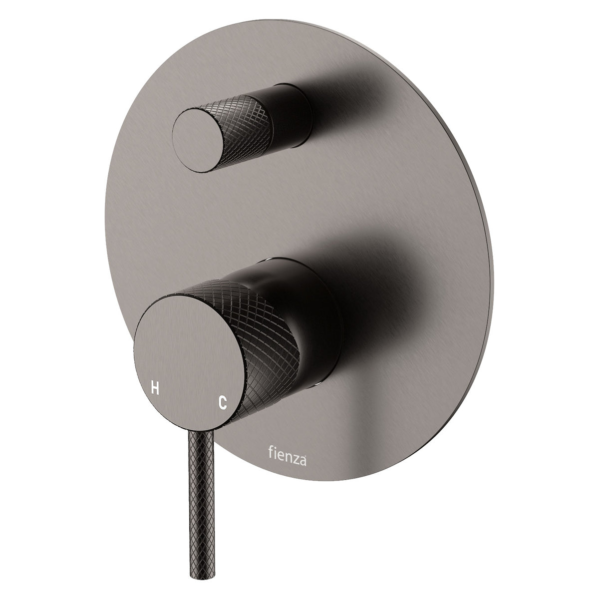 Fienza Axle Wall Diverter Mixer, Large Round Plate - Gunmetal