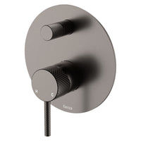 Fienza Axle Wall Diverter Mixer, Large Round Plate - Gunmetal