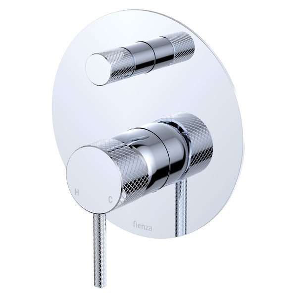 Fienza Axle Wall Diverter Mixer Large Round Plate - Chrome