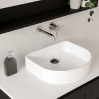 Fienza Axle Wall Basin/Bath Mixer Set, Round Plates, 200mm Outlet - Brushed Nickel