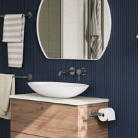 Fienza Axle Wall Basin/Bath Mixer Set, Round Plates, 160mm Outlet - Gunmetal