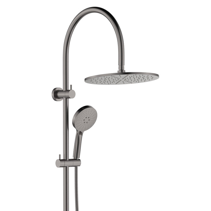Empire Slim Curved Twin Shower, Gun Metal