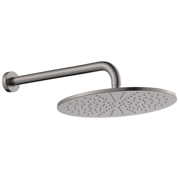 Fienza Empire Slim Shower Head and Arm Set - Gunmetal