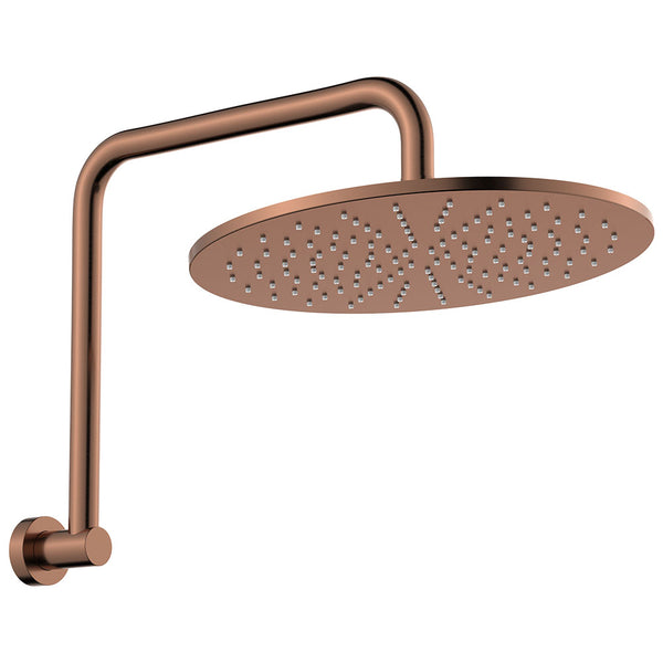 Fienza Empire Slim Gooseneck Shower Head and Arm Set - Brushed Copper