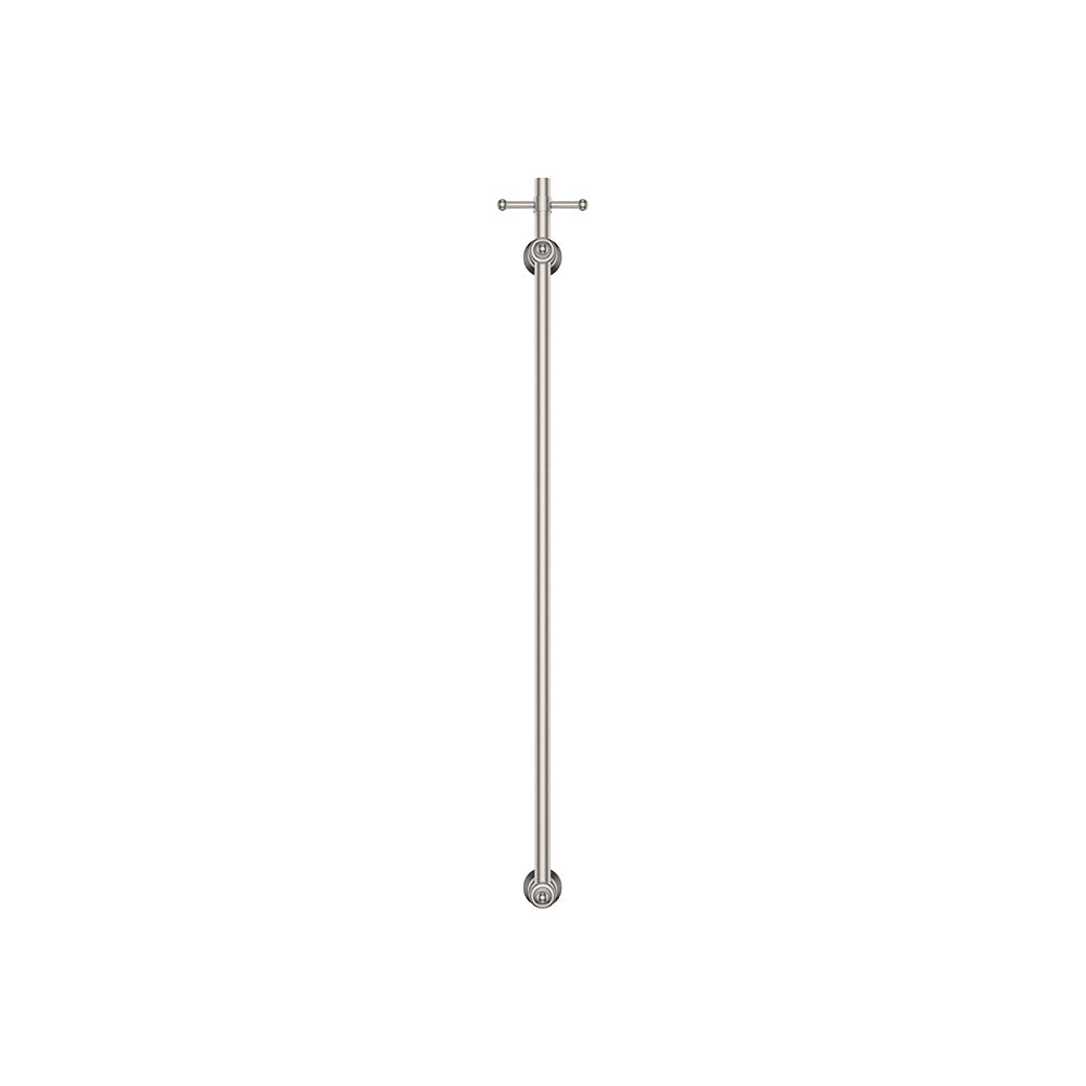 Lillian Vertical Heated Towel Rail, 93 x 1000mm, Brushed Nickel - product view 2