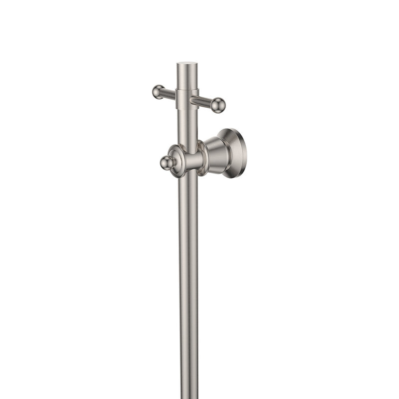 Lillian Vertical Heated Towel Rail, 93 x 1000mm, Brushed Nickel - product view 3