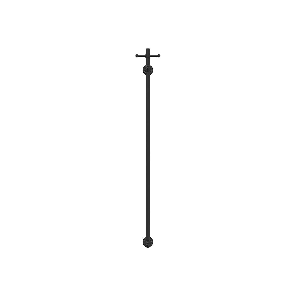 Lillian Vertical Heated Towel Rail, 93 x 1000mm, Matte Black - product view 2