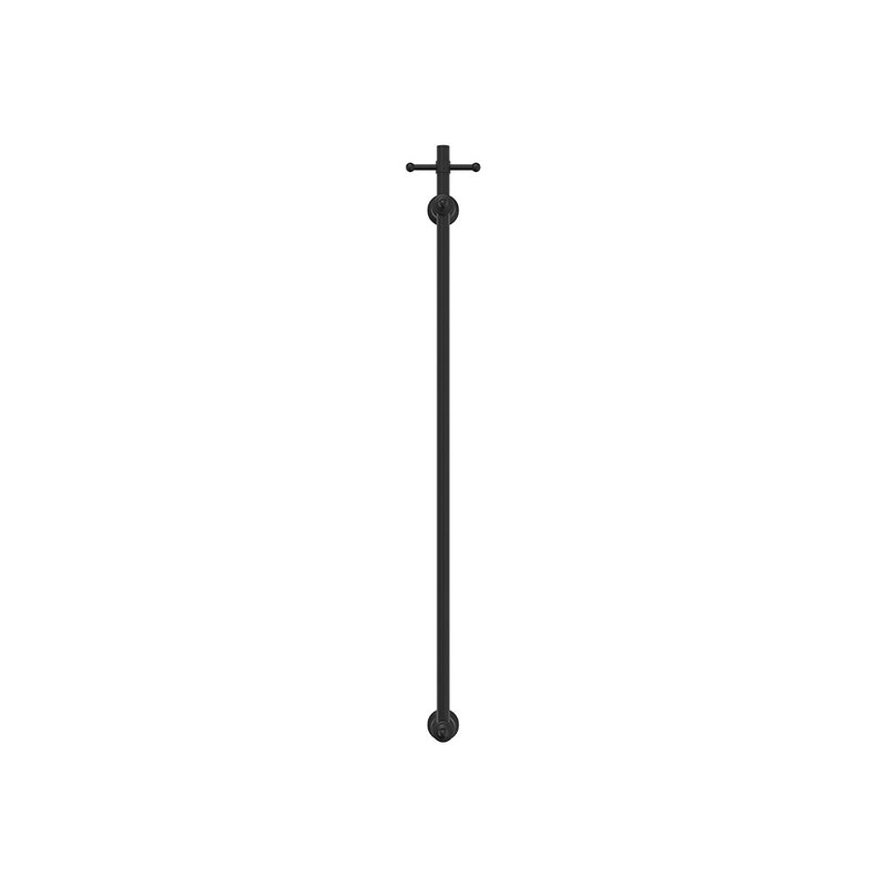 Lillian Vertical Heated Towel Rail, 93 x 1000mm, Matte Black - product view 2