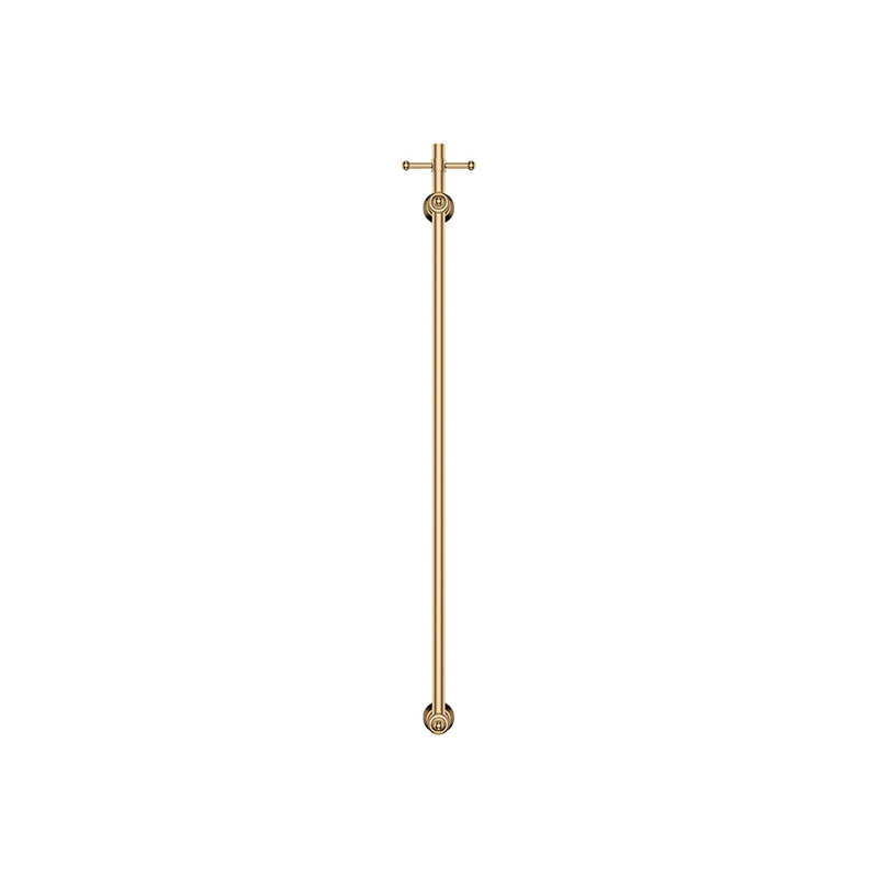Lillian Vertical Heated Towel Rail, 93 x 1000mm, Urban Brass - product view 2