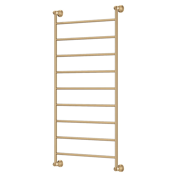 Fienza Lillian Heated Towel Rail, 600 x 1200mm - Brushed Gold (Urban Brass)