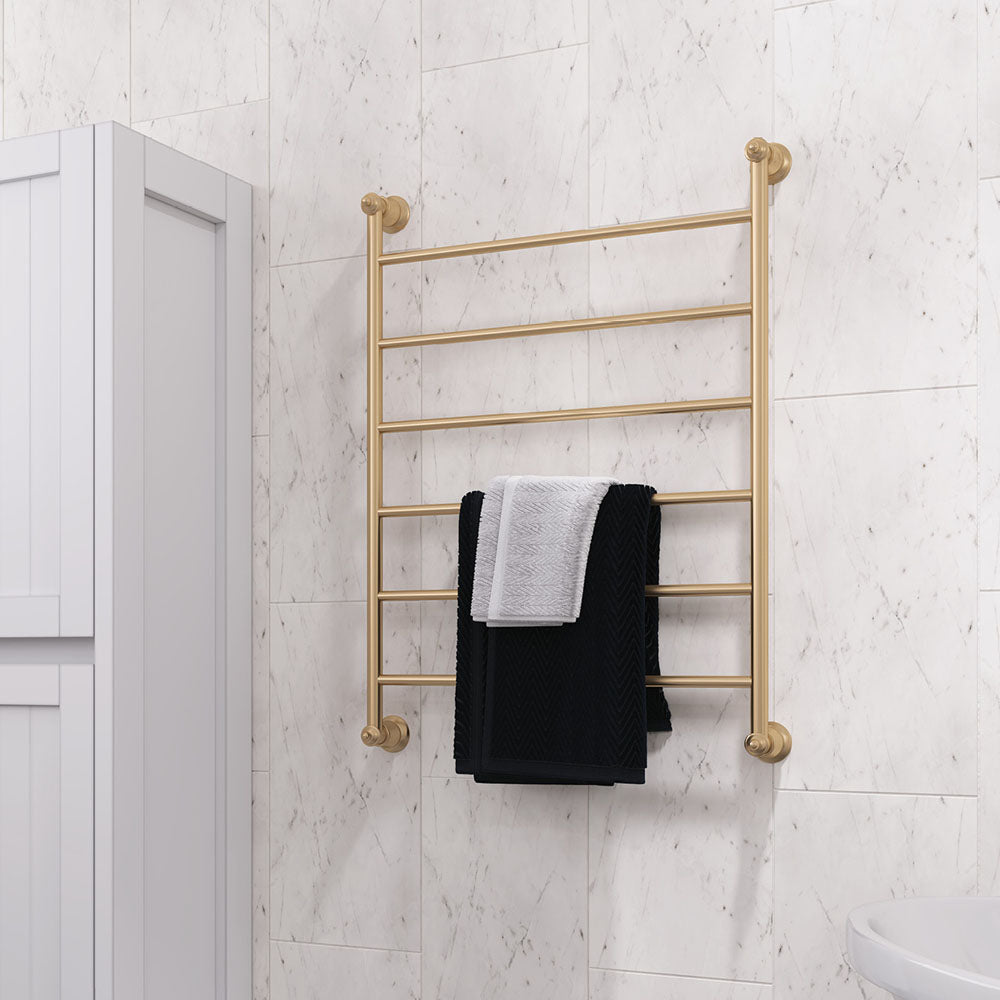 Lillian Heated Towel Rail, 600 x 800mm, Urban Brass - product view 4