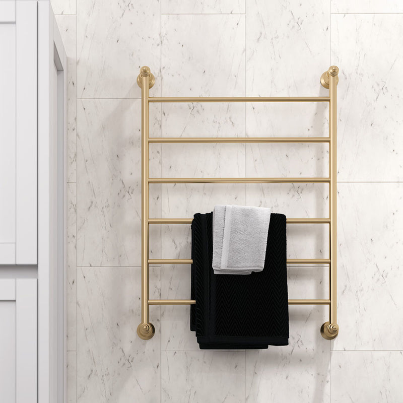 Lillian Heated Towel Rail, 600 x 800mm, Urban Brass - product view 5