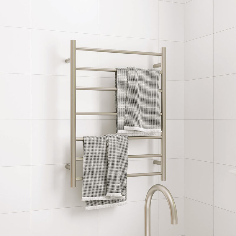Isabella Heated Towel Rail, 600 x 800mm, Brushed Nickel - product view 4