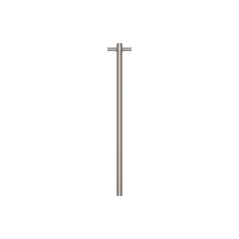 Isabella Vertical Heated Towel Rail, 100 x 900mm, Brushed Nickel - product view 2