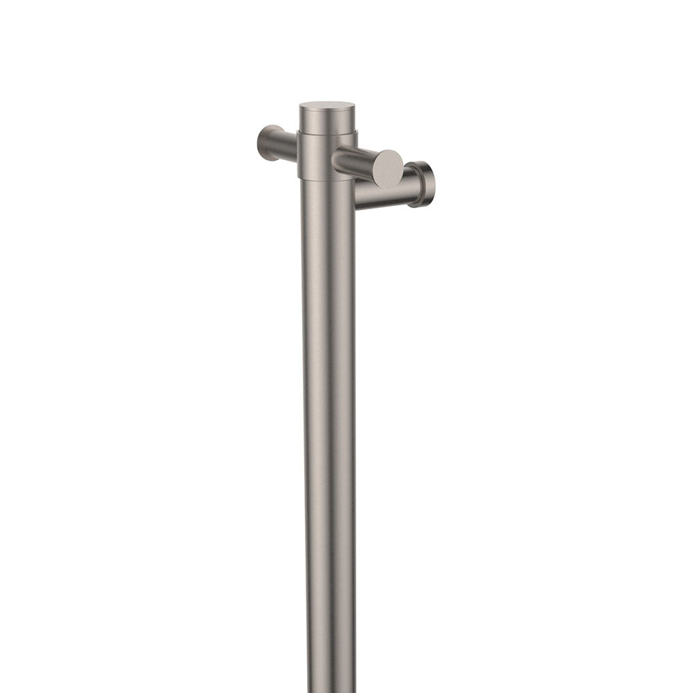 Isabella Vertical Heated Towel Rail, 100 x 900mm, Brushed Nickel - product view 3