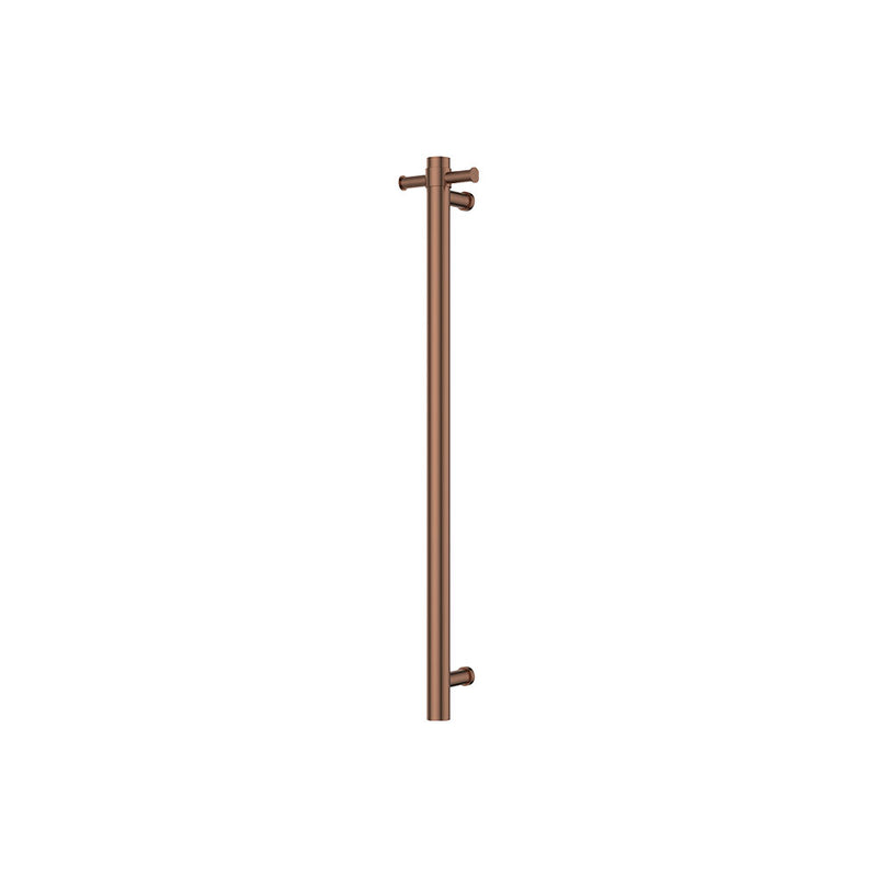 Isabella Vertical Heated Towel Rail, 100 x 900mm, Brushed Copper