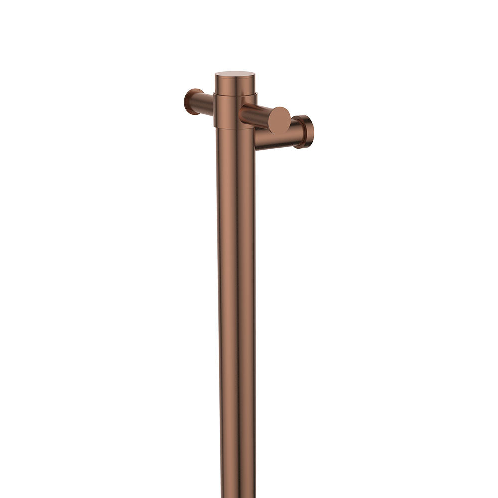 Isabella Vertical Heated Towel Rail, 100 x 900mm, Brushed Copper - product view 2