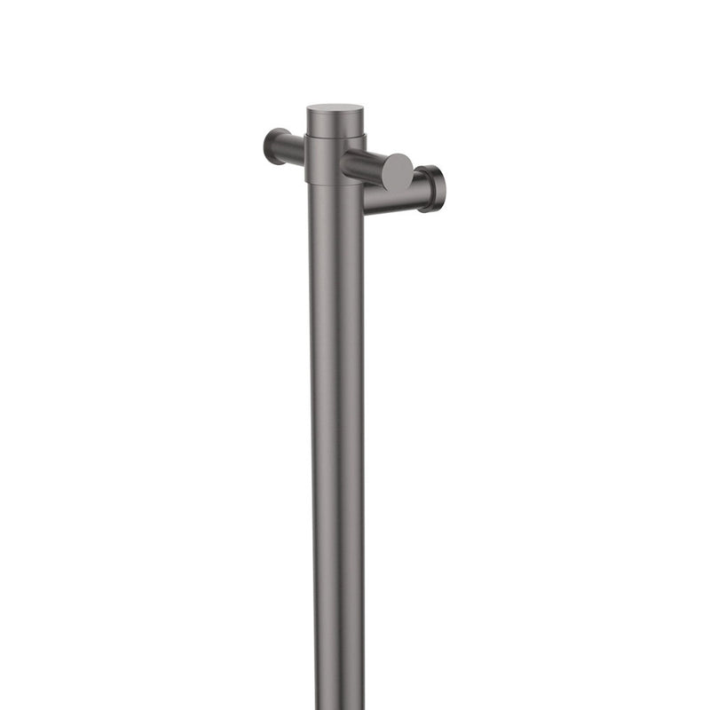 Isabella Vertical Heated Towel Rail, 100 x 900mm, Gun Metal - product view 3