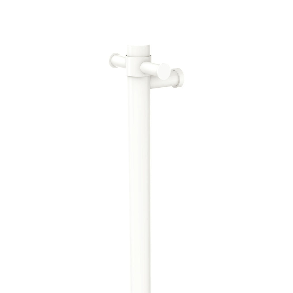 Isabella Vertical Heated Towel Rail, 100 x 900mm, Matte White - product view 3