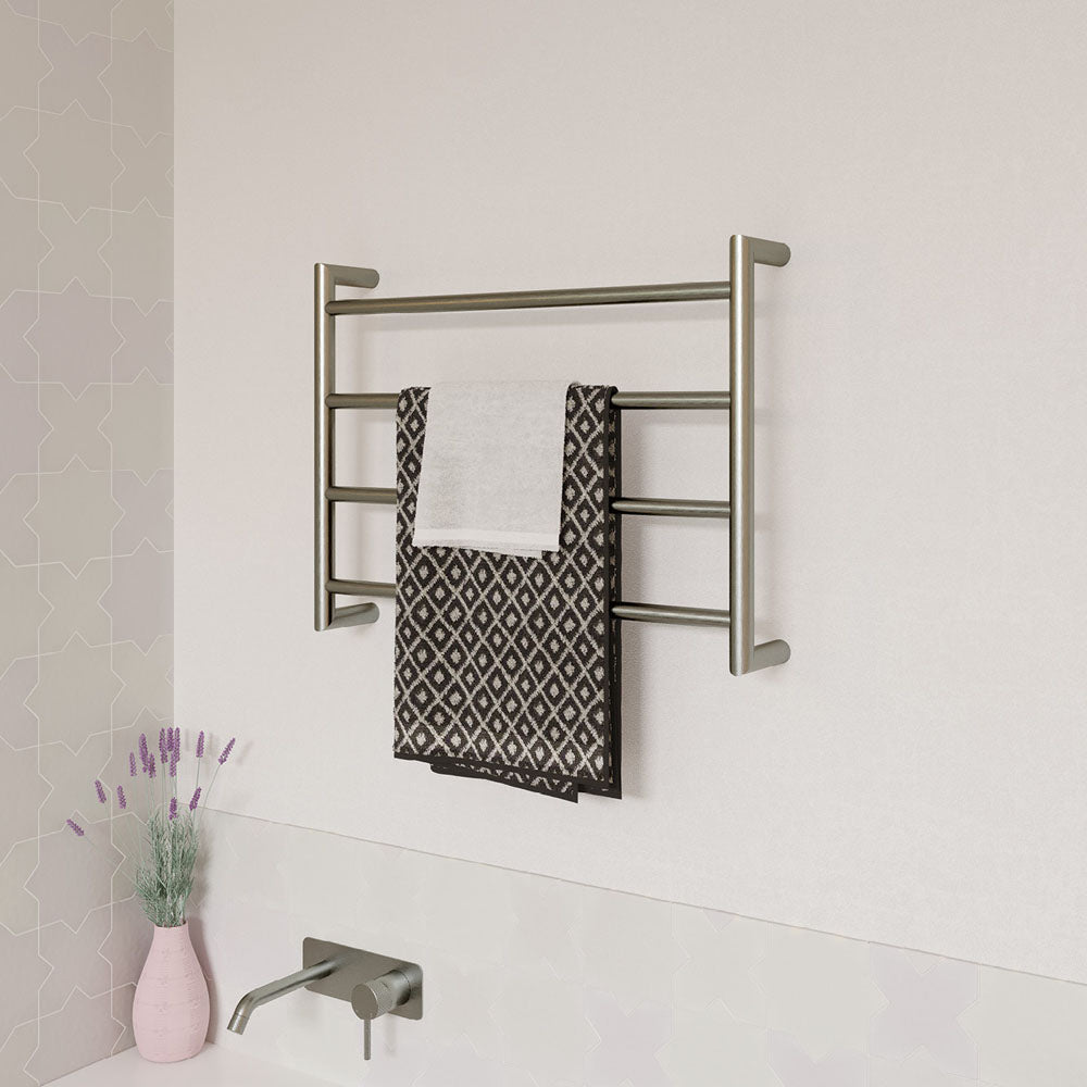 Kaya Heated Towel Rail, 600 x 450mm, Brushed Nickel - product view 4