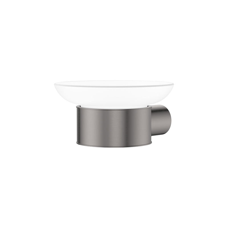 Empire Slim Glass Soap Dish, Gun Metal