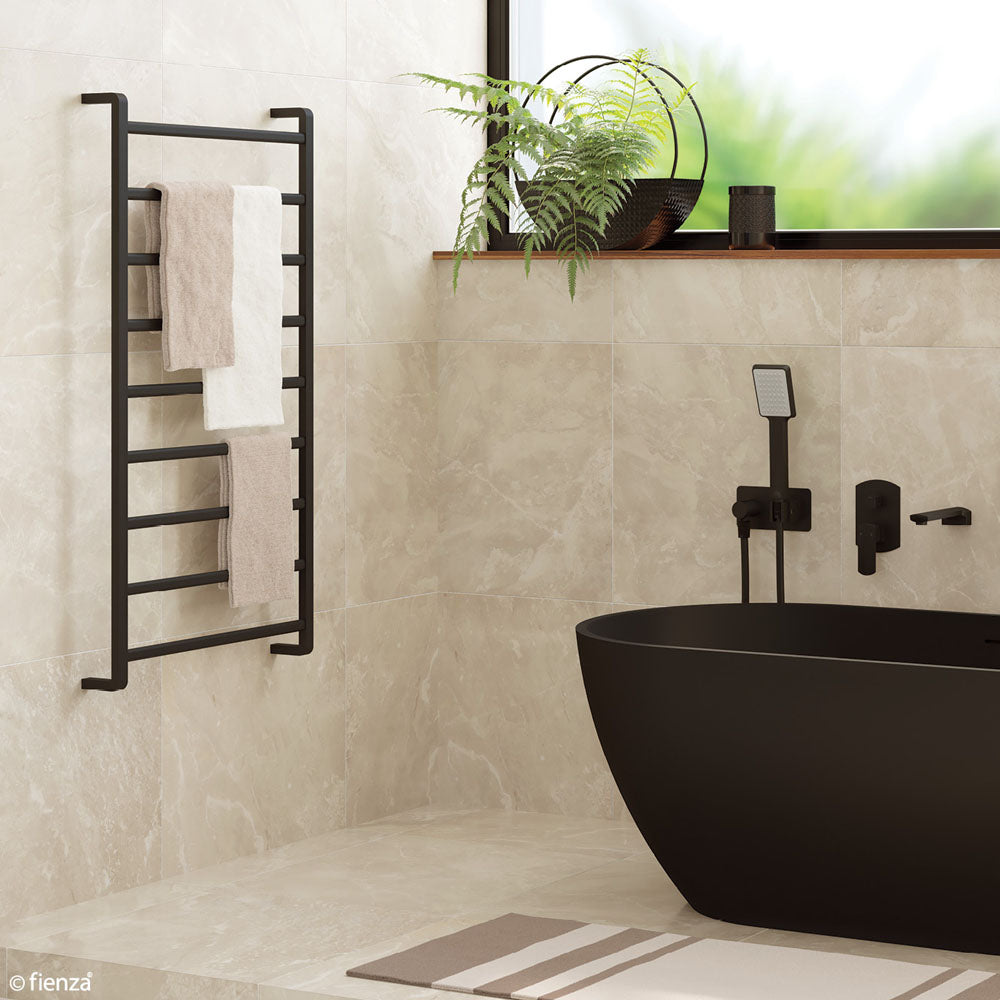 Koko Heated Towel Rail, 600 x 1200mm, Matte Black - product view 6