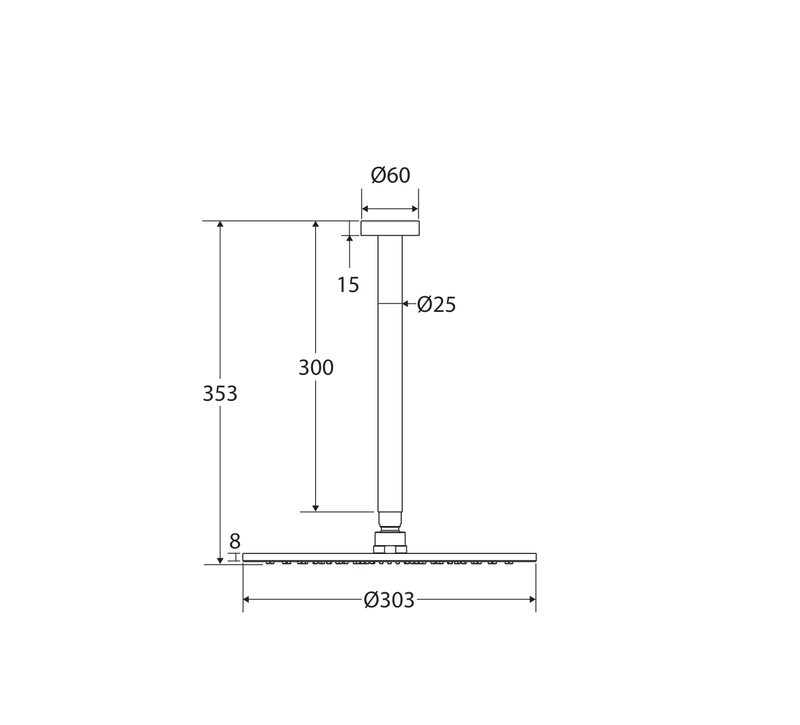 Fienza 411109-C, 411109B-C, 411109BN-C, 411109GM-C, 411109UB-C measurement drawing in millimetres