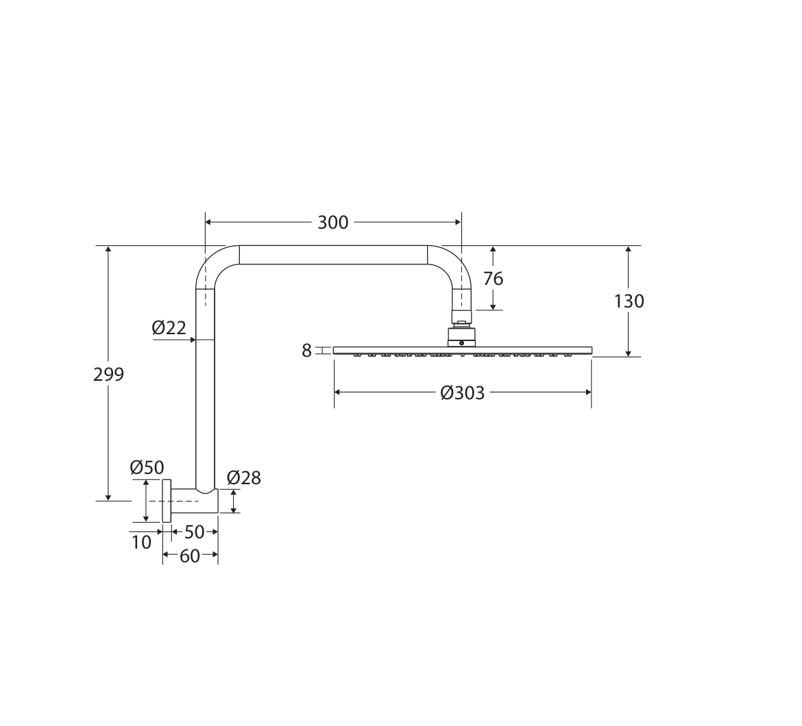 Fienza 411109-A, 411109B-A measurement drawing in millimetres