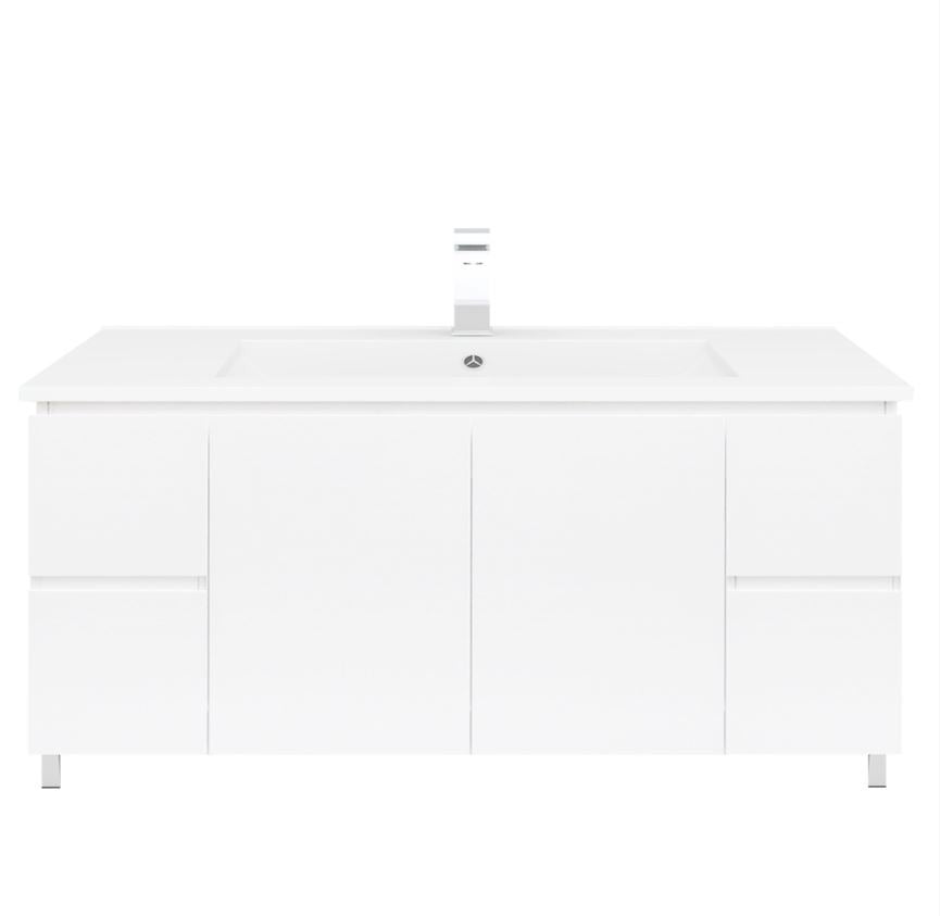 Bianca 1200mm Square Vanity on Legs with Ceramic Basin