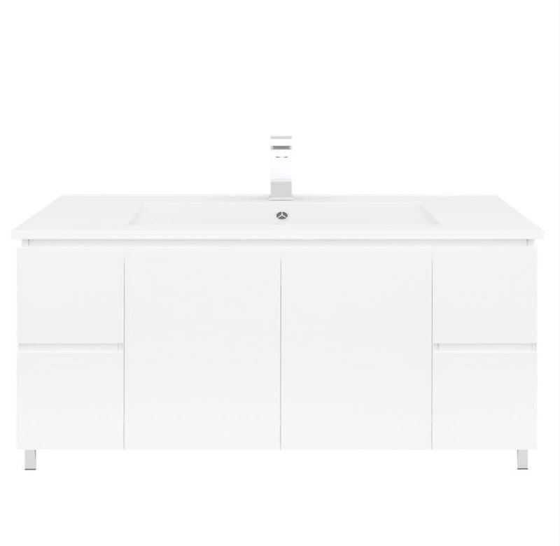 Bianca 1200mm Square Vanity on Legs with Ceramic Basin