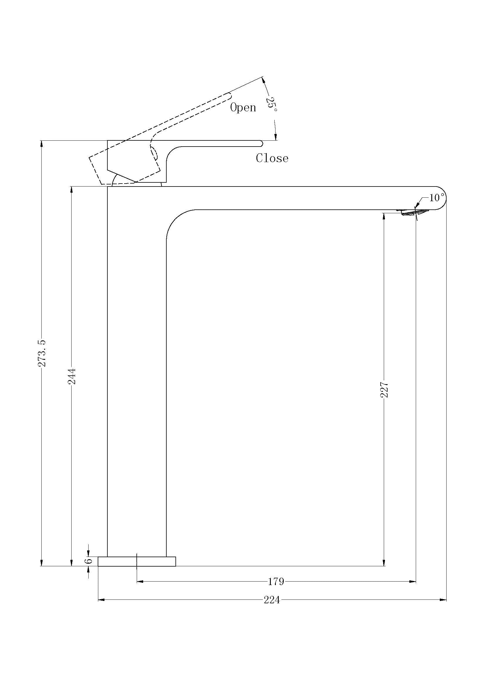 Nero Bianca Tall Basin Mixer Brushed Gold
