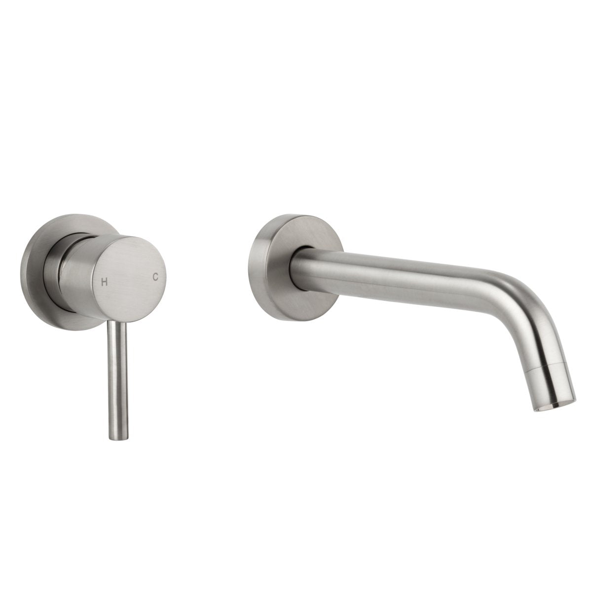Ovia Milan Wall Basin Bath Mixer with 180mm Spout Brushed Nickel