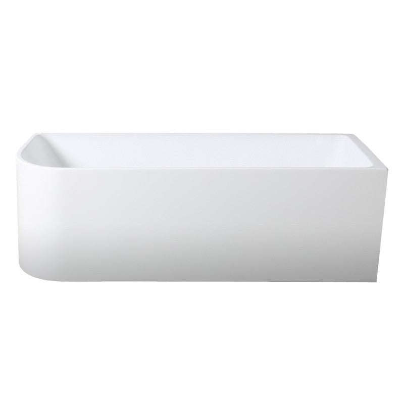 1500x730x510mm Bathtub Right Corner Back to Wall Acrylic Gloss White Freestanding Bath tub