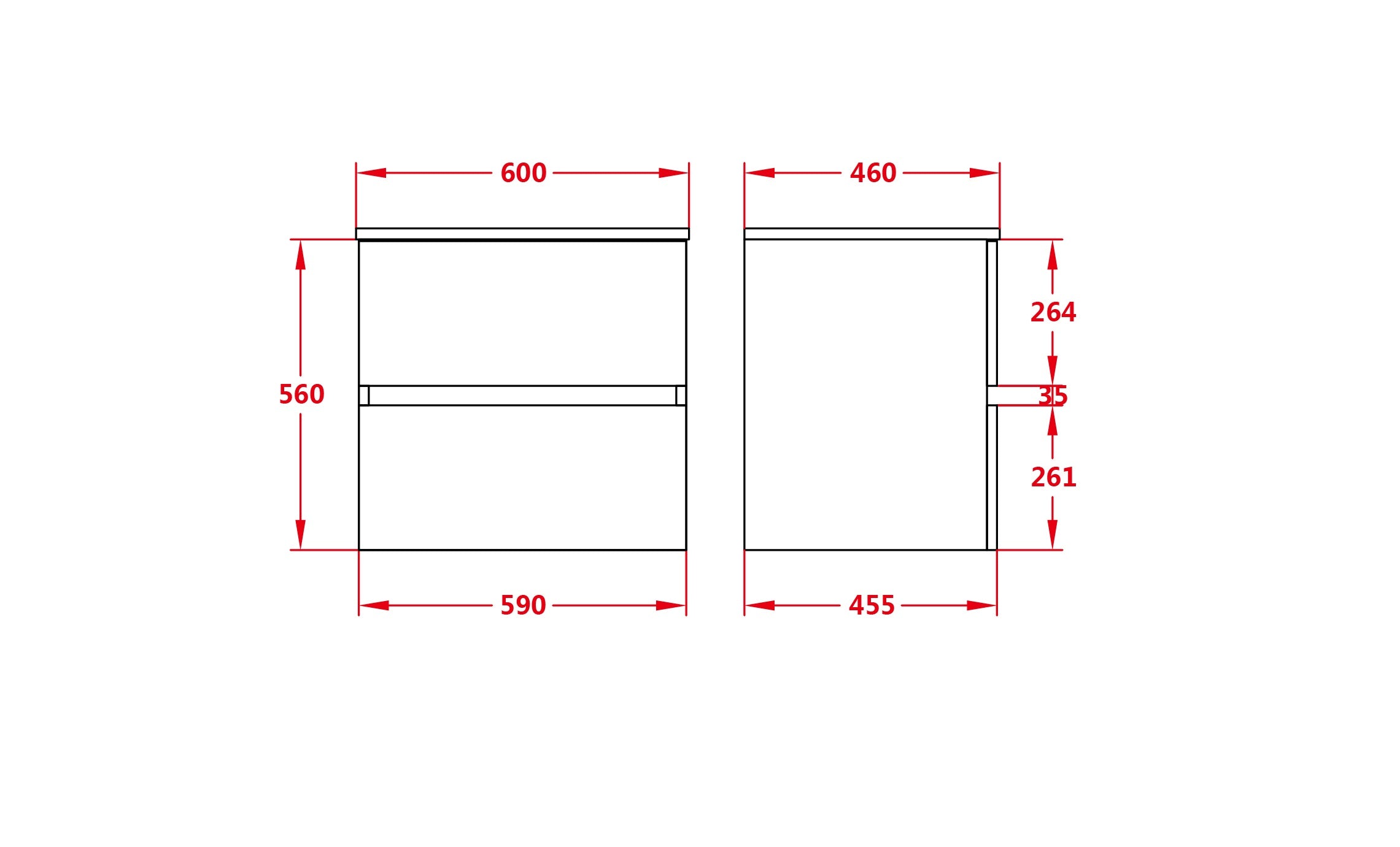Stella PVC 600 Oak Wall Hung Vanity