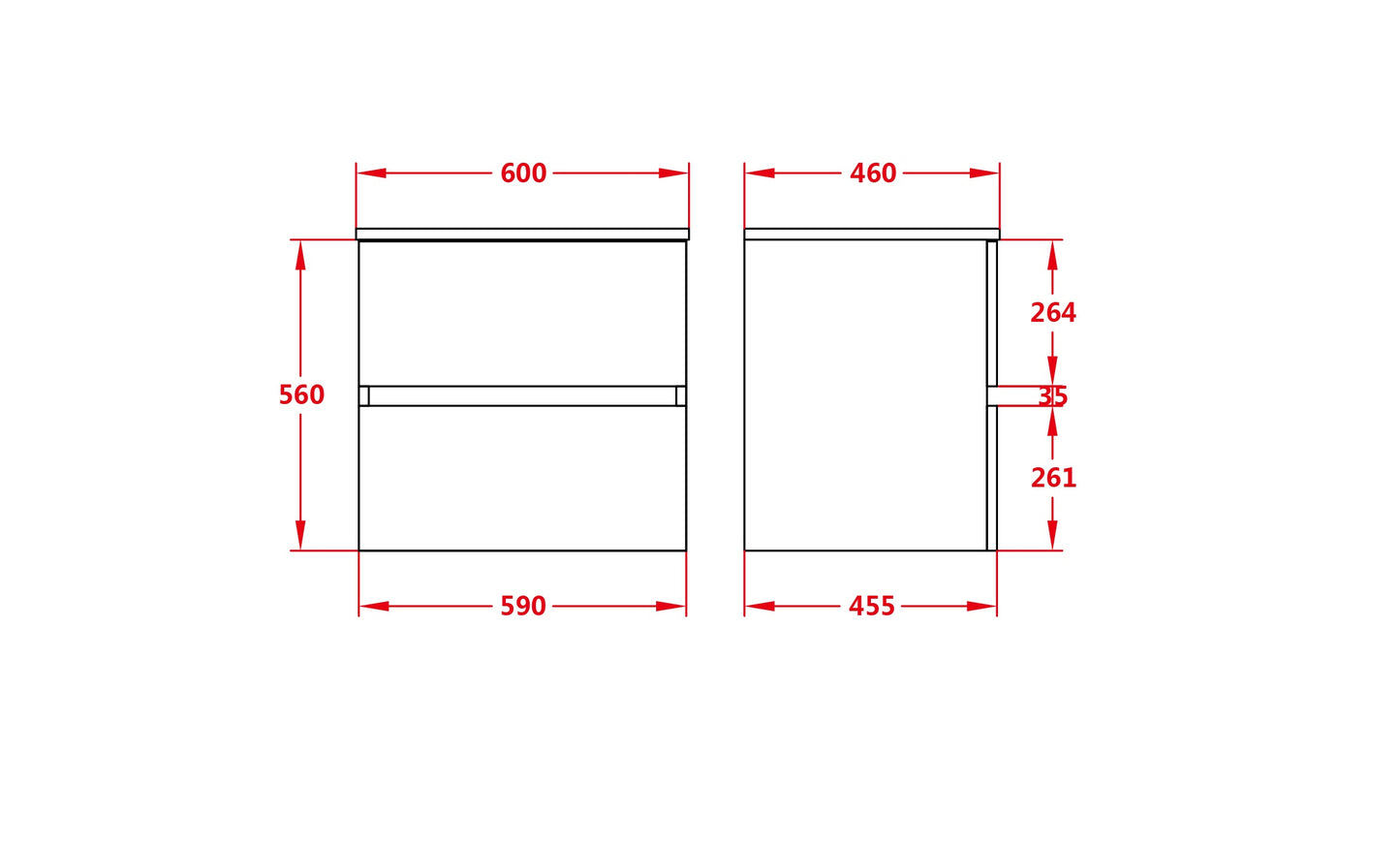 Stella PVC 600 Oak Wall Hung Vanity