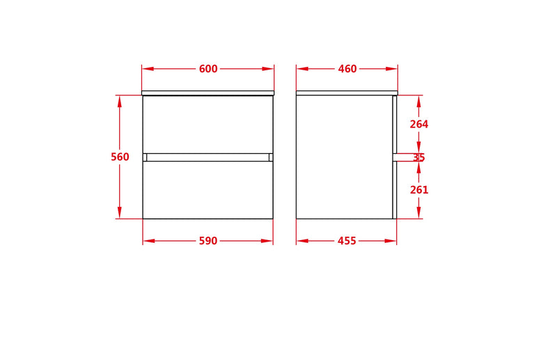 Stella PVC 600 Oak Wall Hung Vanity