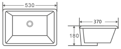 Ovia 530x370x180mm Under Counter Basin