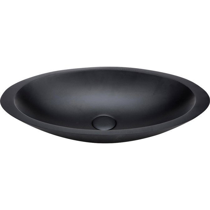 Fienza Bahama Matte Black Solid Surface Cast Stone Basin
