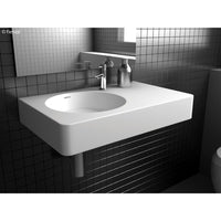 Fienza Encanto 700 Solid Surface Wall-Hung Basin, Left-Hand Bowl with Overflow