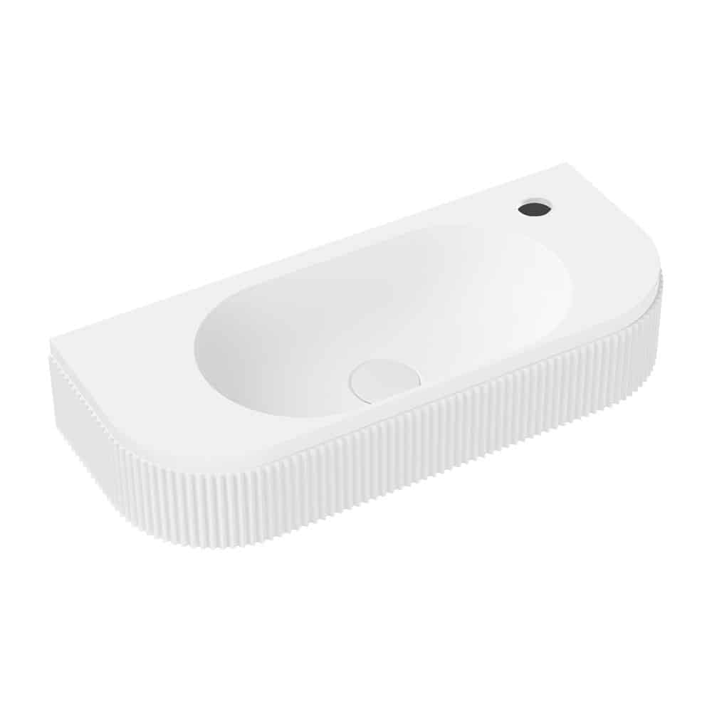 Fienza Minka Solid Surface Wall Basin, 1 Tap Hole