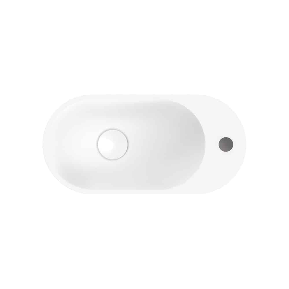 Fienza Ari Solid Surface Wall Basin, 1 Tap Hole